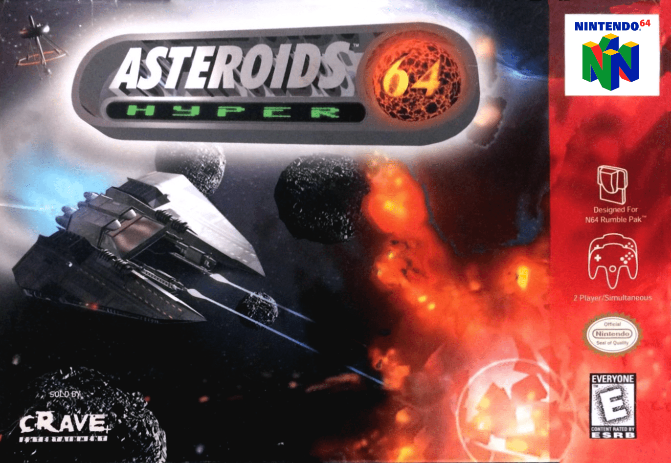 Asteroids Hyper 64 box art for Nintendo 64